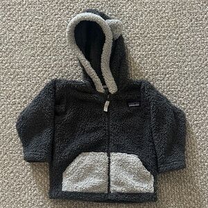 Patagonia Gray Fleece Hoodie, 12-18m